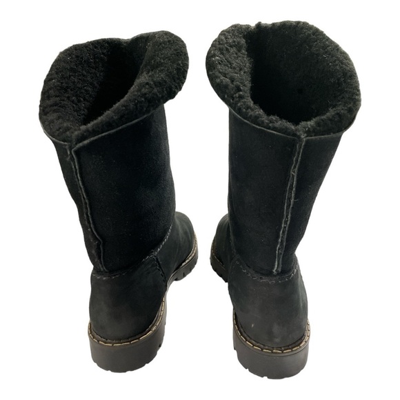 Sorel Suede Shearling Foldover Tall Black Boots Black Size 7M - Picture 3 of 8